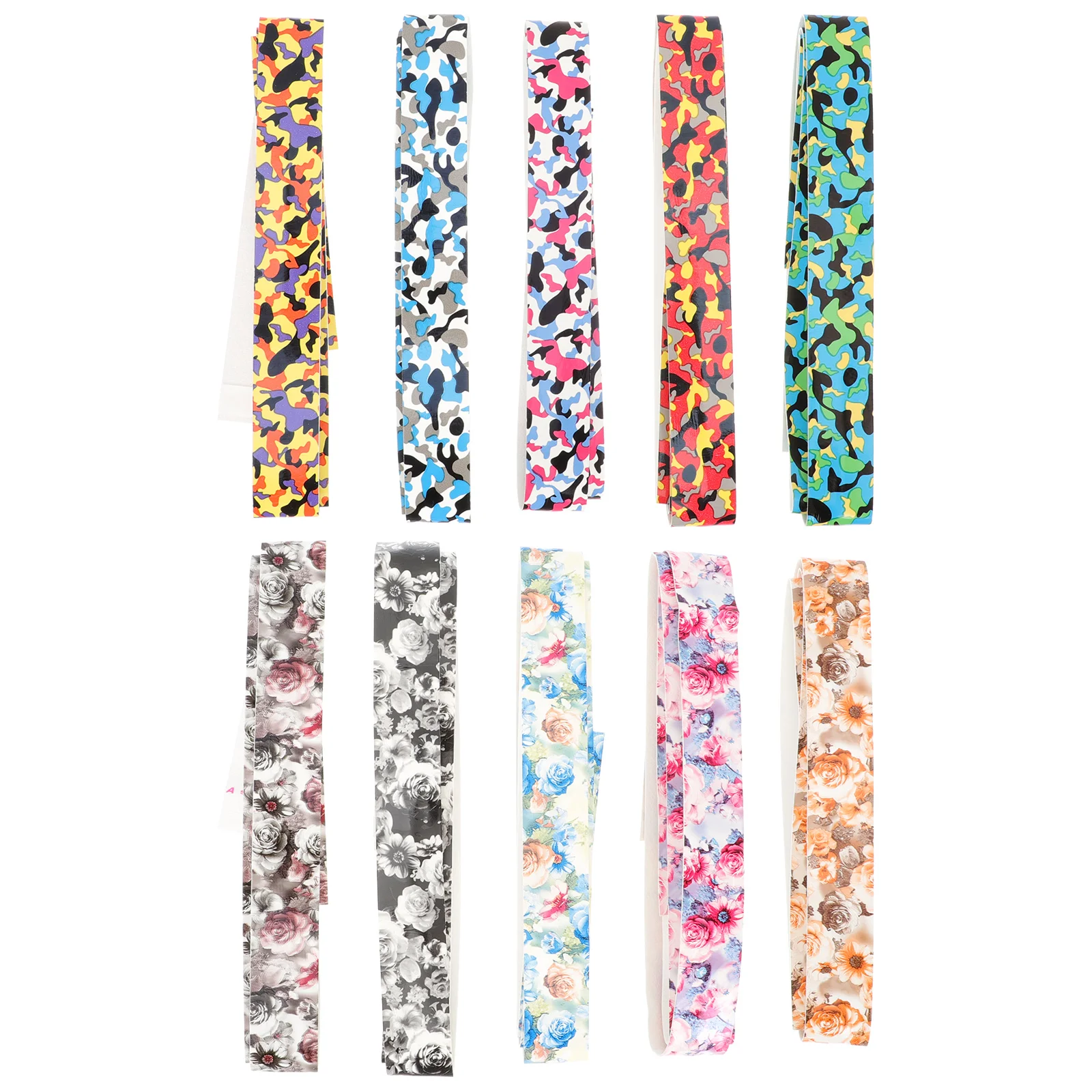 

10 Pcs Racket Sweatband Handle Wrapping Tape Tennis Grips Anti-Slip Wraps Non Skid Badminton Tapes Printing