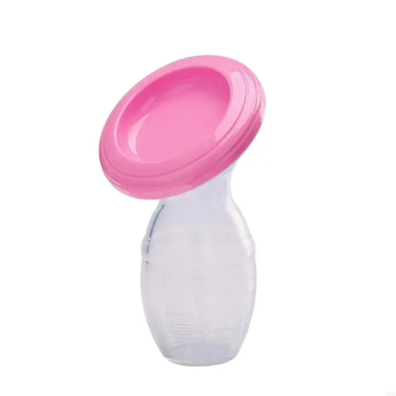 A9LE Manual Breast Silicone Anti Spills Breastpump Breastmilk Collector Cup for Newborn Baby Girls Boys Breastfeeding 3