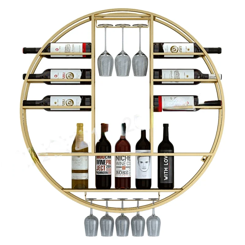 European Wall Hanging Wine Bottle Holder Simple Modern Red Bar Accessories  Iron Dining Room Living Room Wall Wine Rack - AliExpress