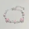 Bracelet en alliage de zinc, bracelet fleur en zircon étincelant, bracelet fait main en alliage pour usage quotidien, accessoire de mode pour soirée