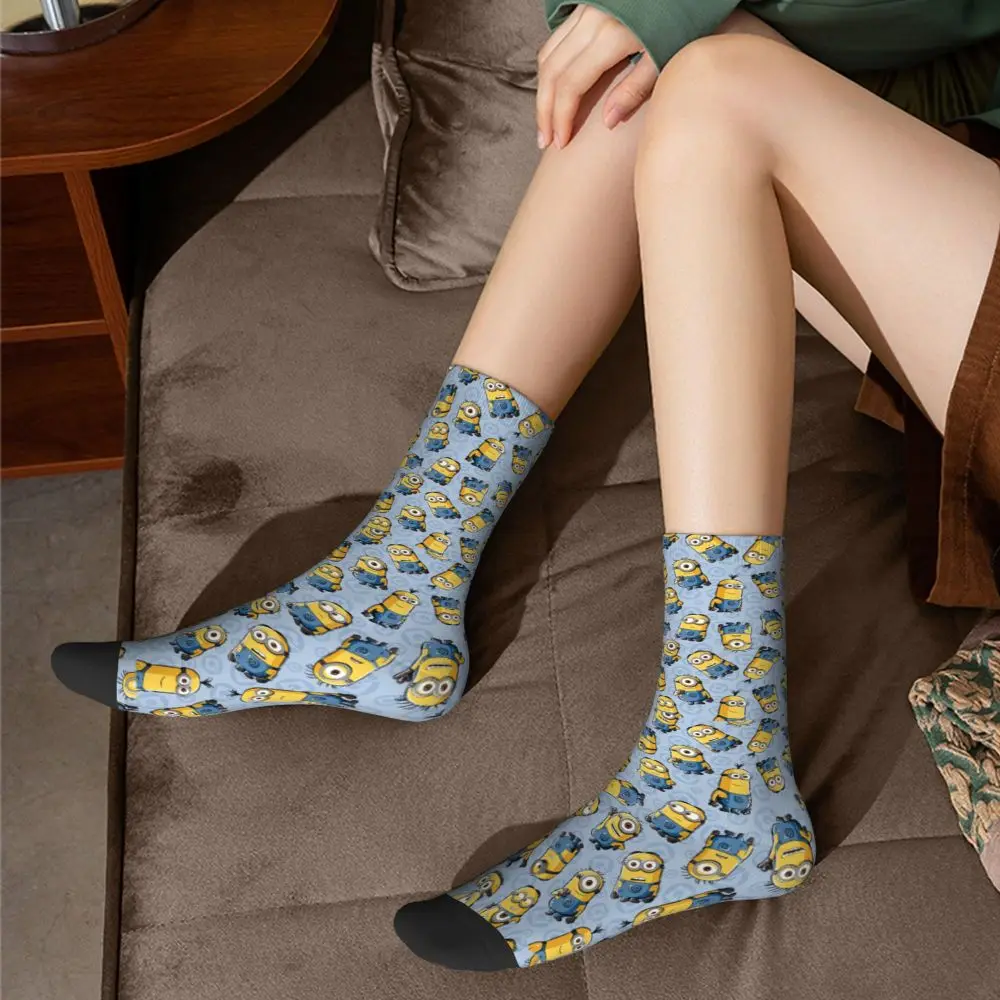 Custom Cool Print M- Minions Cartoon Socks for Women Men Stretchy Summer Autumn Winter M- Minions Bananas Crew Socks 190 S772a2f1246e24834816f7a424d0f9859t