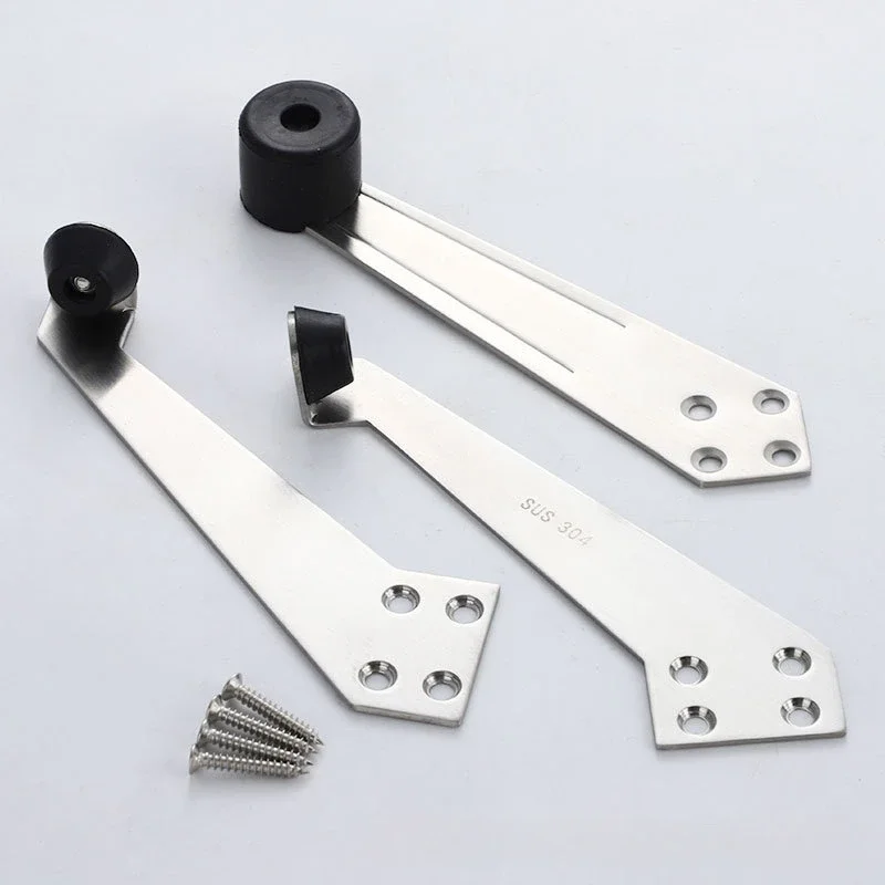 Wooden Door 304 Stainless Steel Rubber Silent er Door Stop Left and Right Anti-collision Stop 90 Degree Limiter