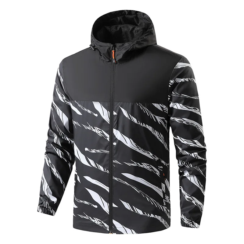 New Spring Autumn Summer Hooded Letter Thin Sports Windbreaker Jacket