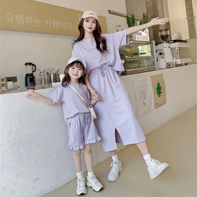 2022 Mon And Me Summer Dress Korean Style Mother Daughter Matching Short  Sleeve Cotton Floral Dresses Women Baby Girl Clothes - Family Matching  Outfits - AliExpress