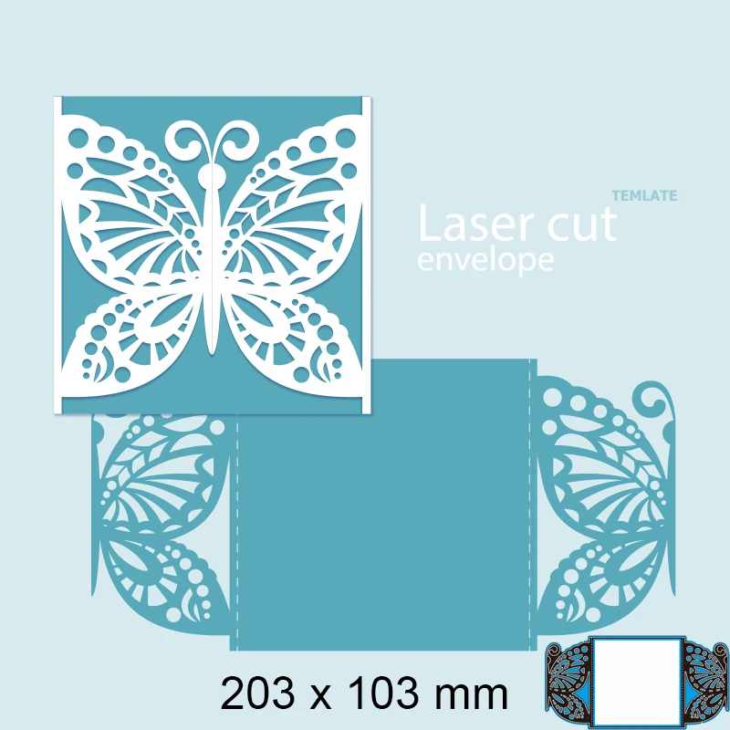 

Cutting Dies Butterfly Envelope Metal and Stamps Stencil for DIY Scrapbooking Photo Album Embossing Paper Card 79*123mm