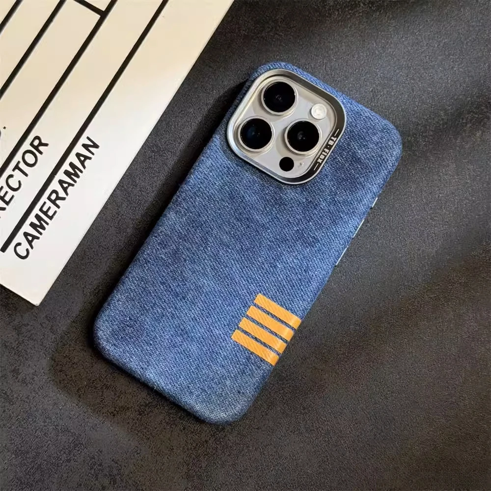 Retro Non Slip Cotton Linen Fabric Texture Phone Cases For iPhone 15 Pro Max 14 13 12 Pro Max 15 Plus Magnetic Shockproof Cover