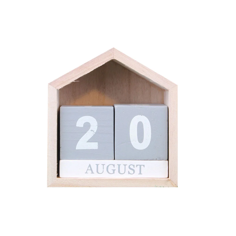

2022 Wooden Desk Blocks Calendar Perpetual Table Daily Calendar Rustic Month Date Yearly Planner Calendar for Home Office Decor
