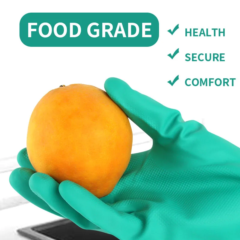 Nitrile Gloves Protective Gloves Cleaning Gloves Safety Gloves Thick Chemical Acid Resistant Waterproof Long Sleeve Painting Washing Kitchen Home Garden Latex Free