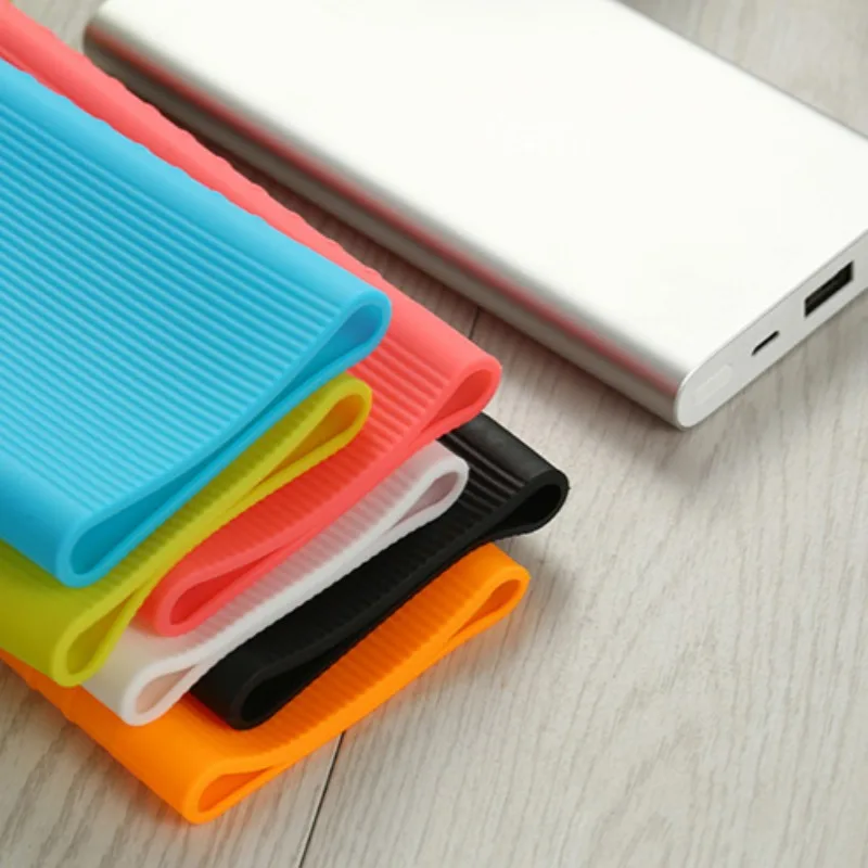 1Pc Silicone Protector Cover Case for Xiaomi Power Bank 2 Series 10000mAh Powerbank Sleeve PLM09ZM Portable Charger Shell Covers