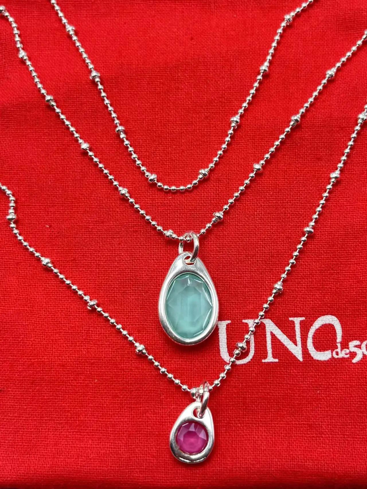 

2023 UNOde50 Hot Selling Fashion High Quality Exquisite Gem Necklace in Europe and America Women's Romantic Jewelry Gift Bag