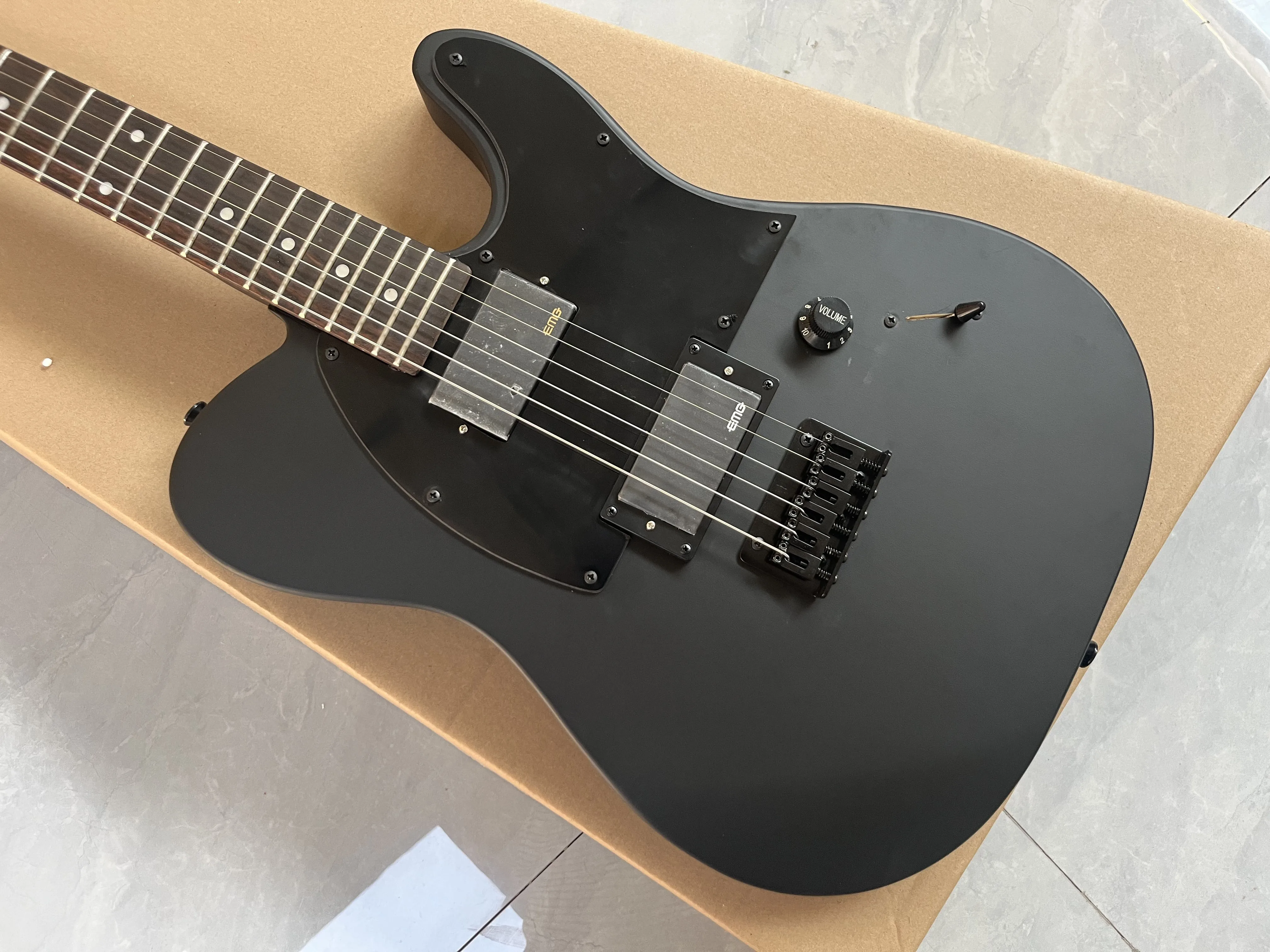 マットブラックのエレキギター,oem te,6弦,emgピックアップ - AliExpress