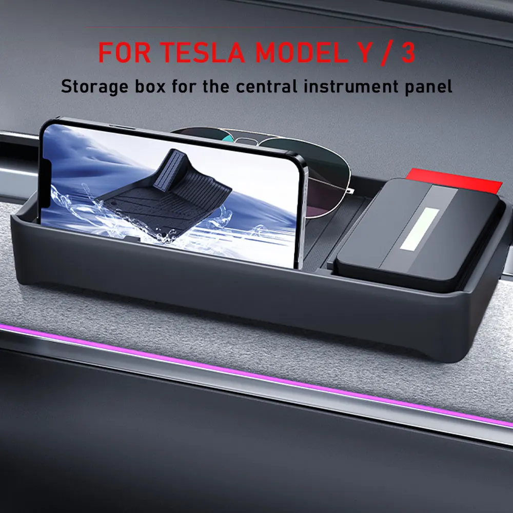 

For Tesla Model 3/Y Central Instrument Panel Storage Boxes Paper Towel Car ETC Bracket Central Control Screen Storage Boxes