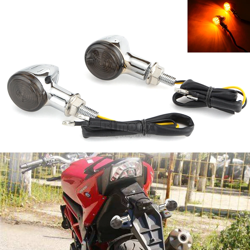 

Universal Small Bullet Motorcycle Turn Signal Blinker Indicator Lights For Harley Honda Suzuki BMW Kawasaki