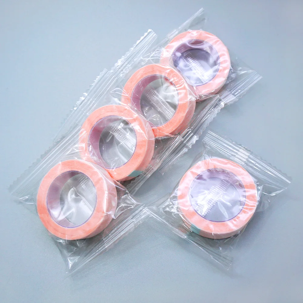 50pcs Pink Eyelash Tape Adhesive Eyelash Extension Tapes Breathable Micropore Lash Tape for Eyelash Extension Supply