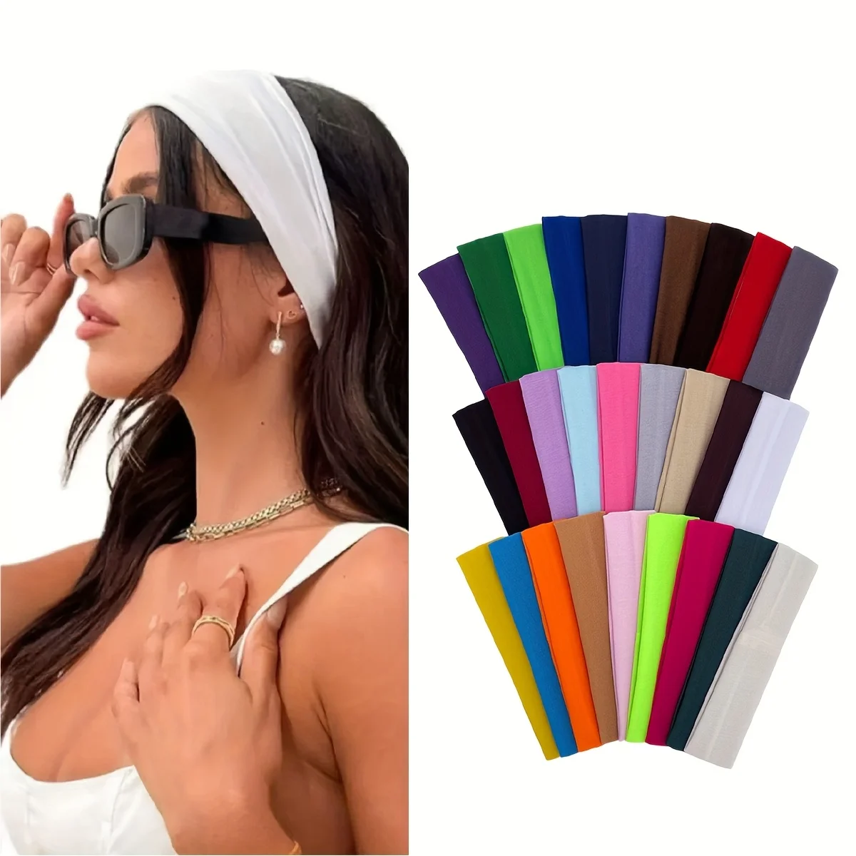 4/8Pcs Sports Headband Antiperspirant Sweat-Absorbent Headband Yoga Fitness Running Pure Color High Elasticity