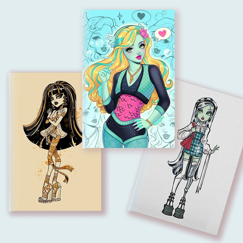 Quaderno A5 Di Alta Qualità Fasion Monster Dolls Girls Draculaura/Clawdin Wolf/Franky Stein / Wydowna Spider Note Books Cosplay