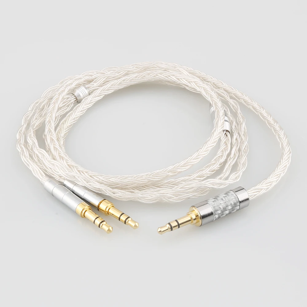 HiFi 16 Cores OCC Silver Plated Headphone Upgraded Cable for Denon AH-D600, AH-D7200, AH-D7100, Focal Elear Headphone