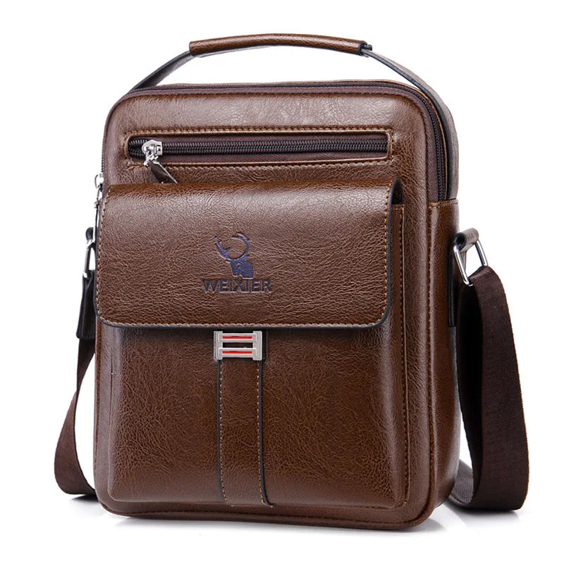 

Vintage Men's Business Bags PU Leather Shoulder Large Capacity Crossbody Messenger Bags for Men