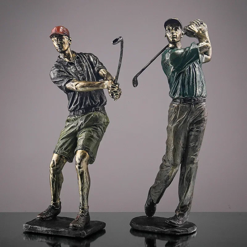 

Golf Figure Statue Resin Vintage Golfer Figurine Home Alone Office Living Room Decoration Sport Objects Crafts Statue Home Decor