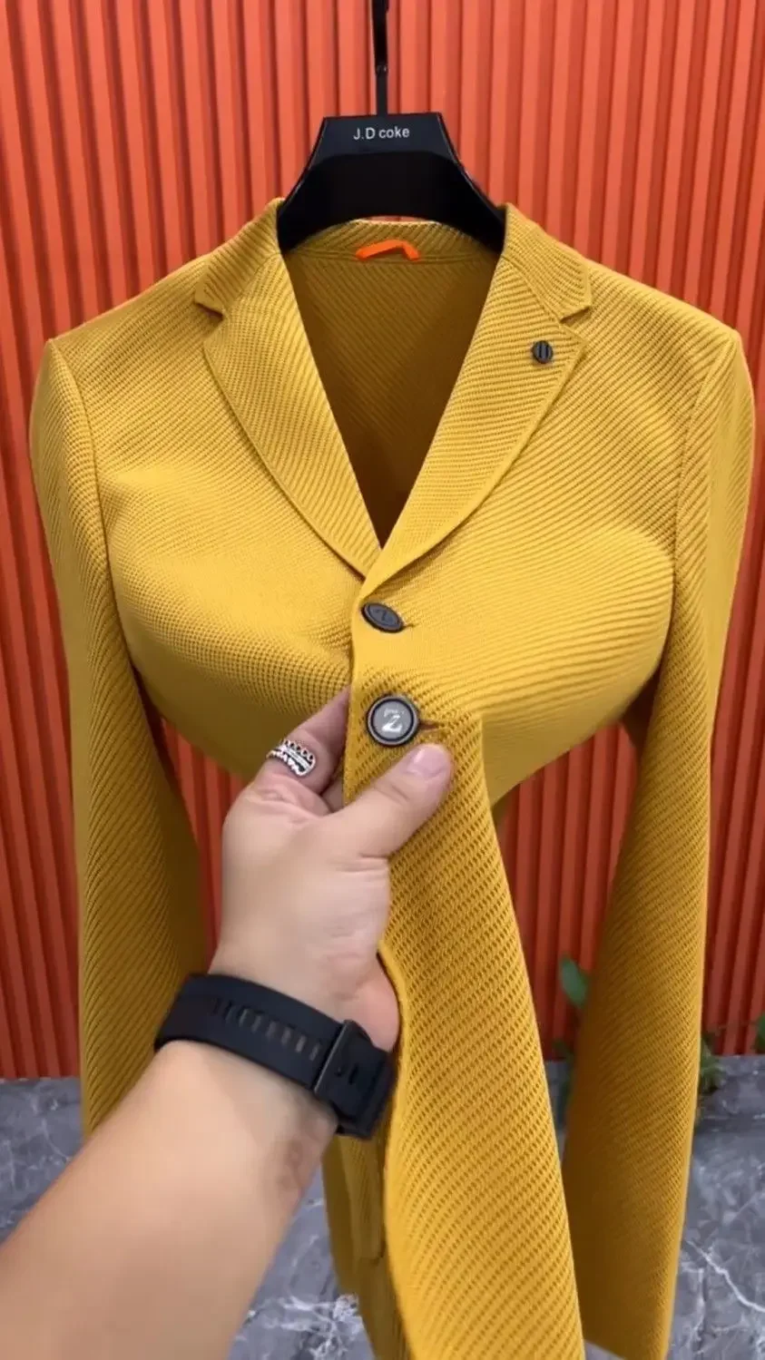 Description Picture 4 of itemParty Dress Jackets Men's Suit Business Coat Yellow Male Blazer Vintage Summer Fashion 2024 Elegant Classic Fashionable Menswear