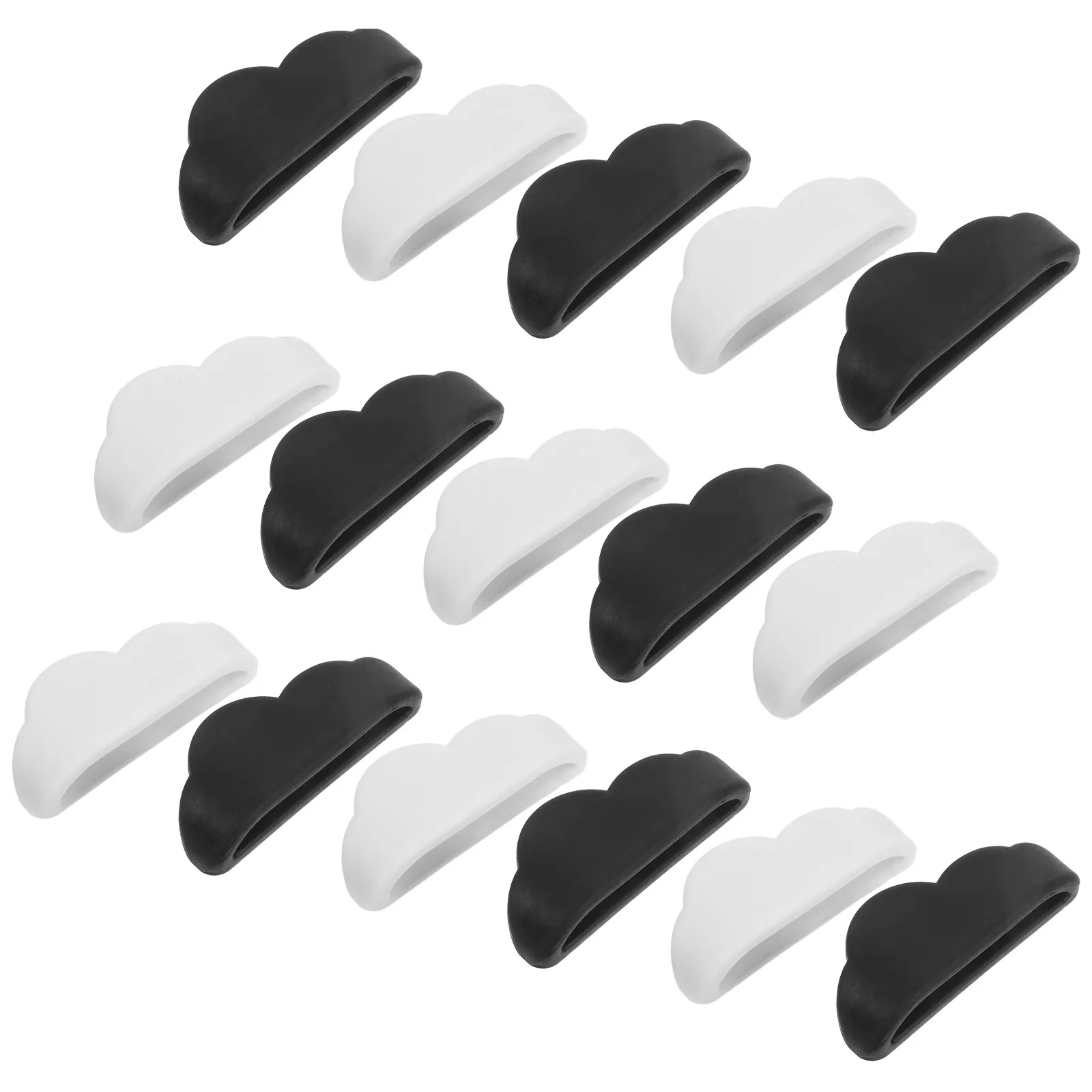 16Pcs 구름 모양의 자체 접착 케이블 클립 책상 벽 사무실 충전 케이블 용 Tpr 와이어 정리 도구 헤드폰 선글라스