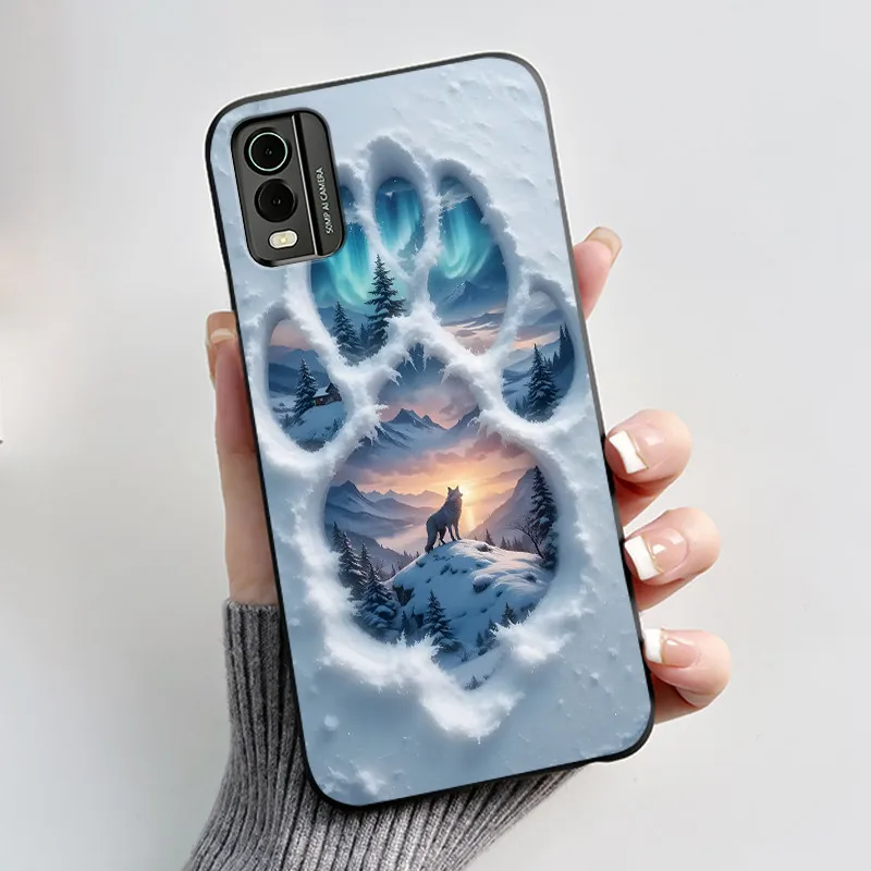 Astronaut Pattern Shockproof Black Jelly Case with Soft Bumper Cover