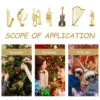 7pcs Mini Musical Instruments Christmas Tree Hanging naments Xmas Decor Miniature Instruments Home Decor Plastic Instrument 5