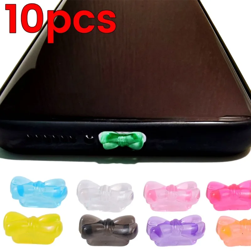 10/1Pcs Creative Type-C Interface Telefoni Auricolari Dustplugs Per Samsung Xiaomi Huawei Tipo C Porta Caricabatterie Mini Bow Dust Plugs