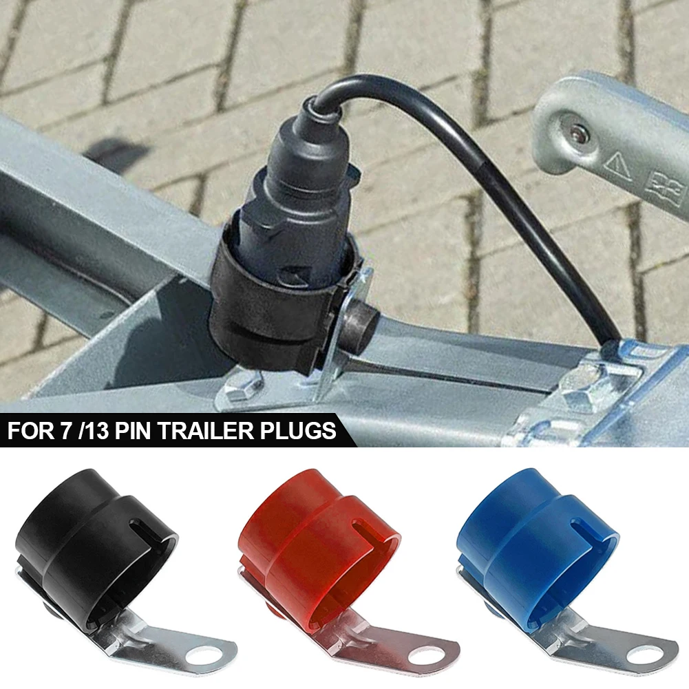 Round Parking Cover Trailer Plug Holder Trailer Connector For 7 /13 Pin Plugs Adapter Caravan Car Truck Accessories trailer plug adapter trailer plug holder