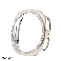 Diamond Bling PC Watch Case - Hollow Hard Protective Fashion Accessory Kit for Galaxy Watch9 8 40mm (Star)