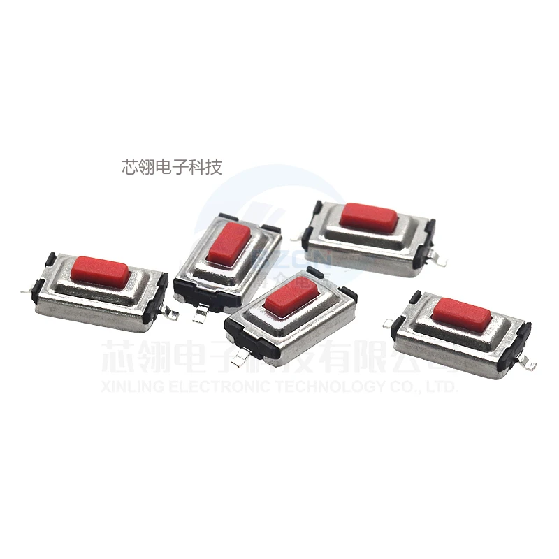 50Pcs TS-B005 택트 스위치 3*6*2.5 패치 버튼, 이전 유형 스트레치, 뒤집힌 발 랩 빨간색 버튼