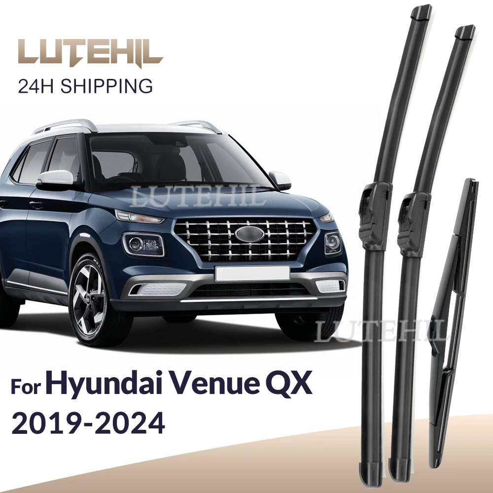 Für Hyundai Venue QX 2019-2024 2020 2022 Wischer vorne und hinten Wischerblätter Windschutzscheibe Scheibenbürsten 24"+18"+12"