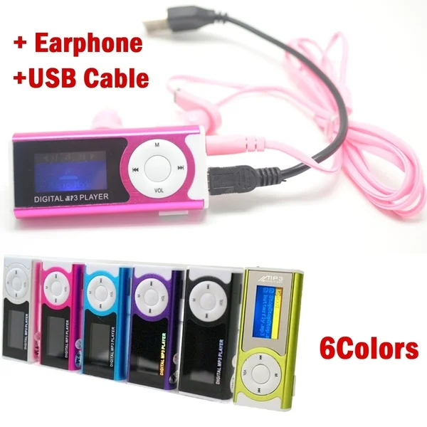 Digital Music MP3 Player Mini USB OLED Screen MP3 Support 16/32GB Micro SD TF Card Light Clip Design Flashlight  For Sport Home 