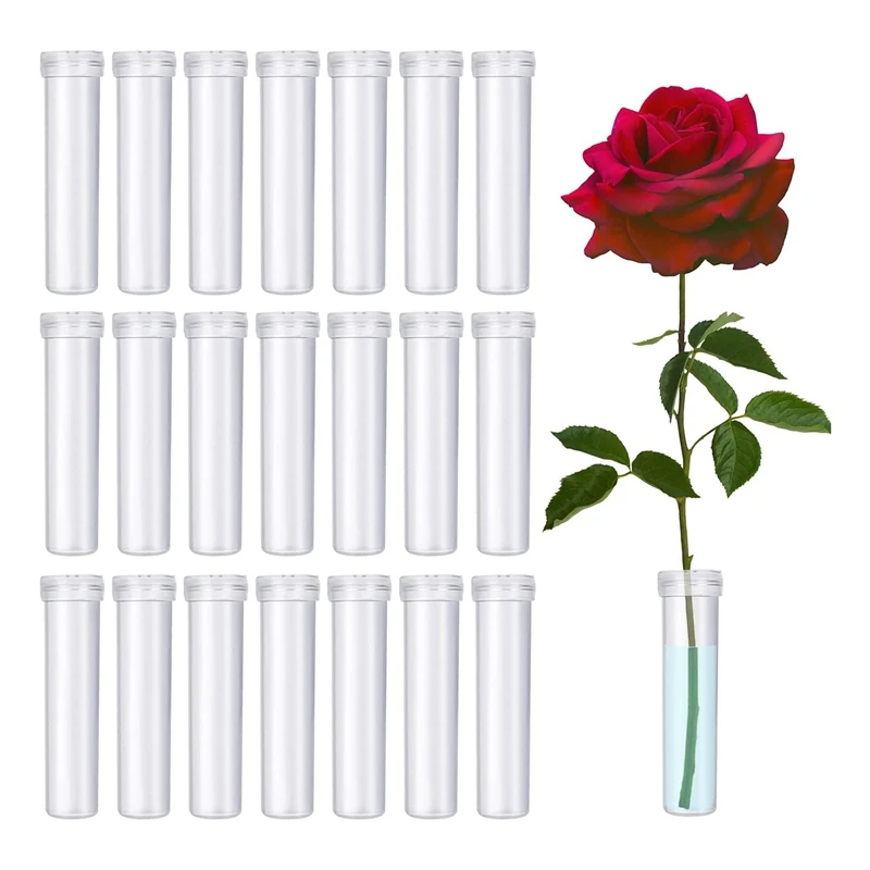 

100 Pack Plastic Water Tubes For Flower For Milkweed Stem Cuttings Arrangements Decoration