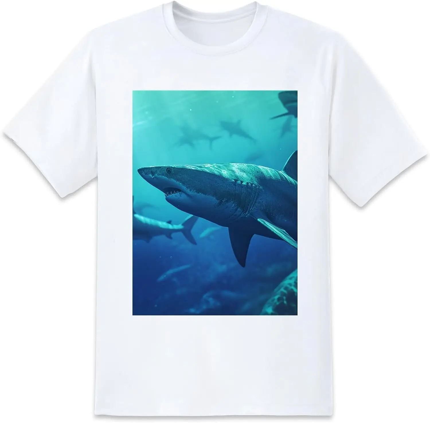 

Sharks Mens Black T-Shirts Short Sleeve Crew Neck Women T-Shirt Loose Fit Soft Tees for Men Lightweight X-Small