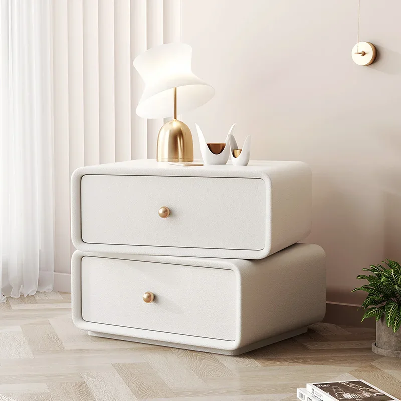 

Luxury Italian Design Bedside Table Cream Style Bedroom Ins Style Pretty Charging Nightstands Mesitas De Noche Bedroom Furniture