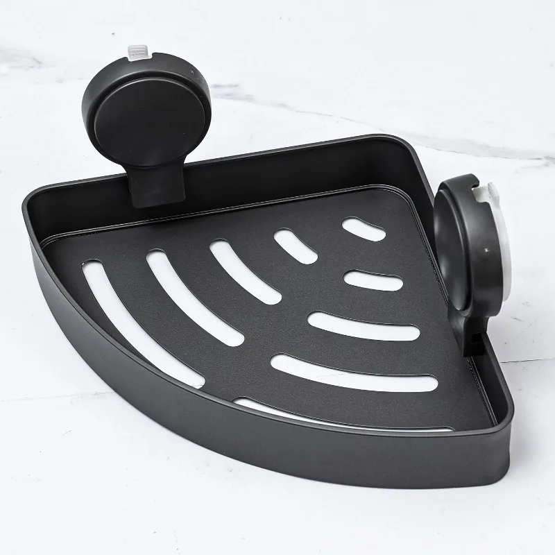 Shower Suction Cup Shelf Wall Mounted Suction Cup Corner Shelf Bathroom Triangle Organizer Basket Kitchen Storage  Accessories 6