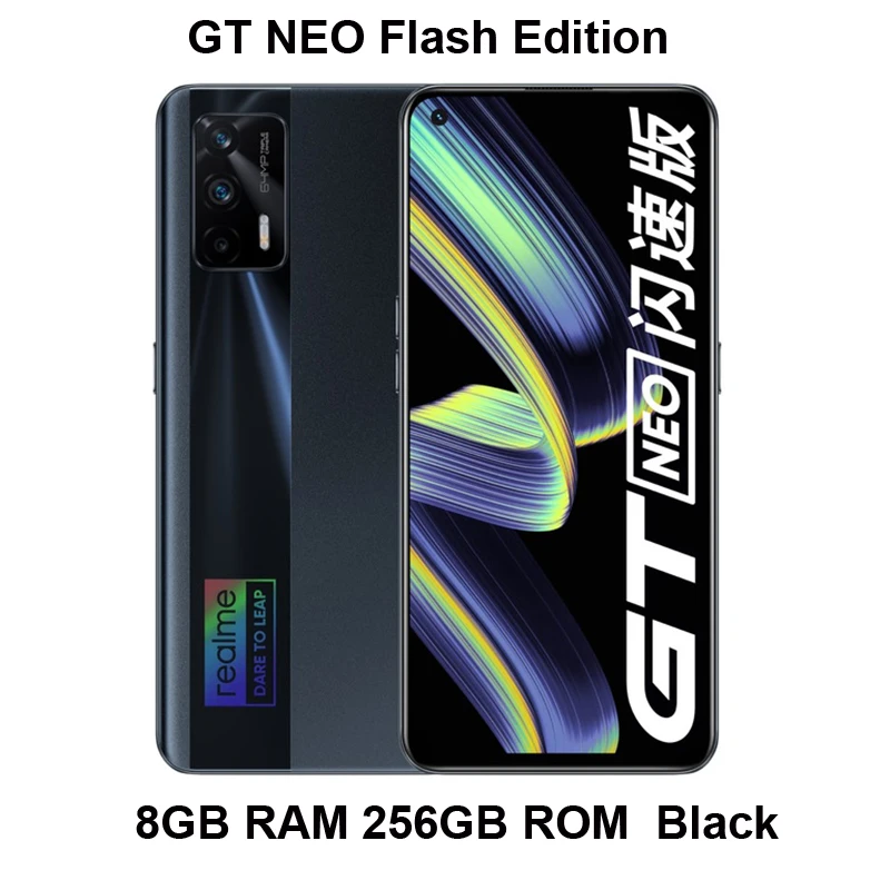 Realme GT NEO Flash Edition 5G Mobile Phone 65W 4500mAh 6.43" FHD+ 120Hz Super AMOLED Dimensity 1200 Octa Core Cellhones 64MP ddr5 ram 8GB RAM