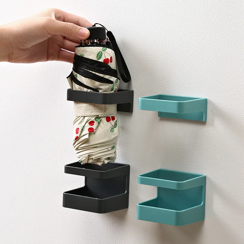 Wall-mounted Umbrella Rack Umbrella Draining Storage Rack Multi-function Plastic Bathroom Organizer Holder Bucket