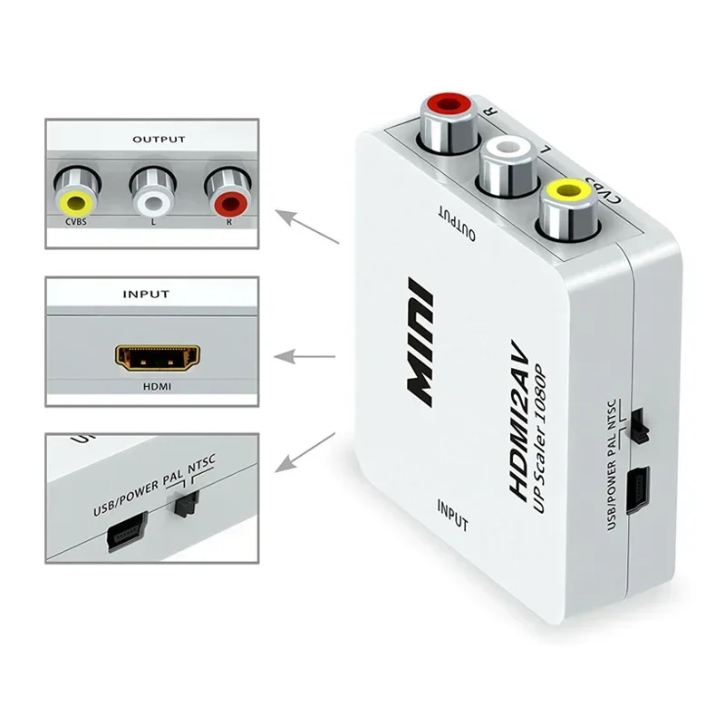 HDMI ȣȯ to AV Ϸ , HD    ڽ, HD to RCA AV, CVSB L/R , 1080P  NTSC PAL