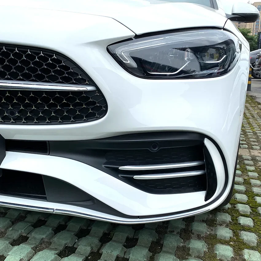For Mercedes Benz C Class W206 C200 C260 C300 2022+ 4PCS Car Front Bumper Splitter Fins Body Spoiler Canards Cover T