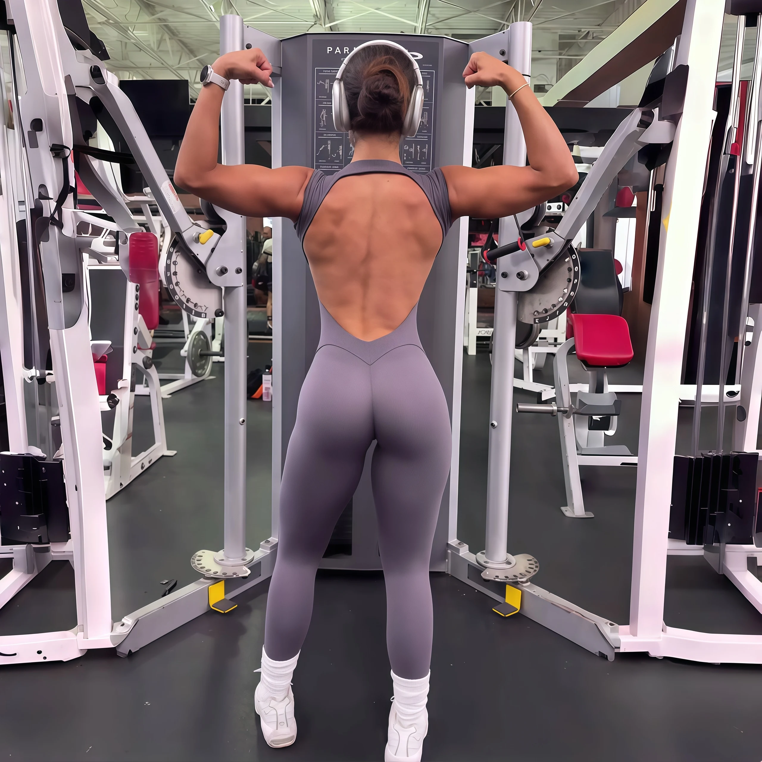 Top Sport Femme Brillant - Manches Courtes - Coupe Crop - 90% Nylon, 10% Spandex - Taille Regular