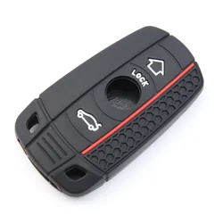 Premium Car Remote Key Case Cover Accessories (Black Red Line)