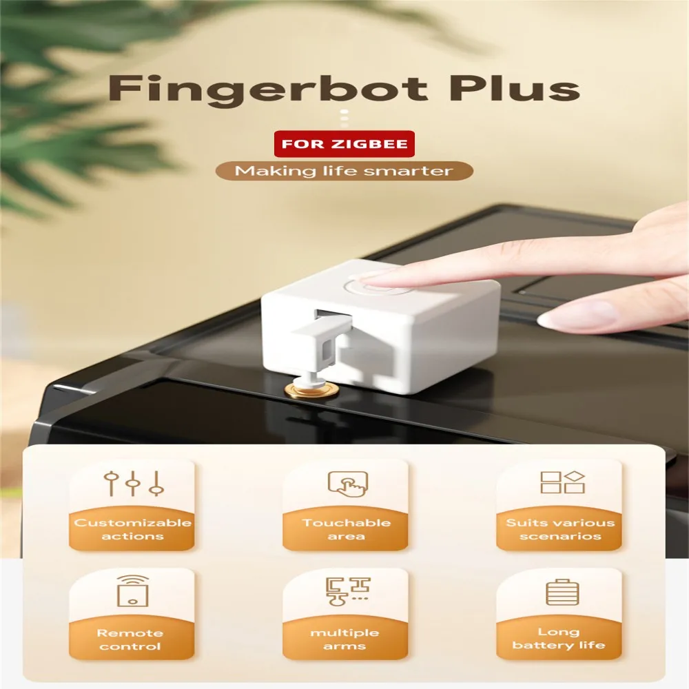 Smart Fingerbot Tuya Zigbee Fingerbot Plus Switch Button Pusher Smart Life Timer Voice Control Works Alexa Google Assistant