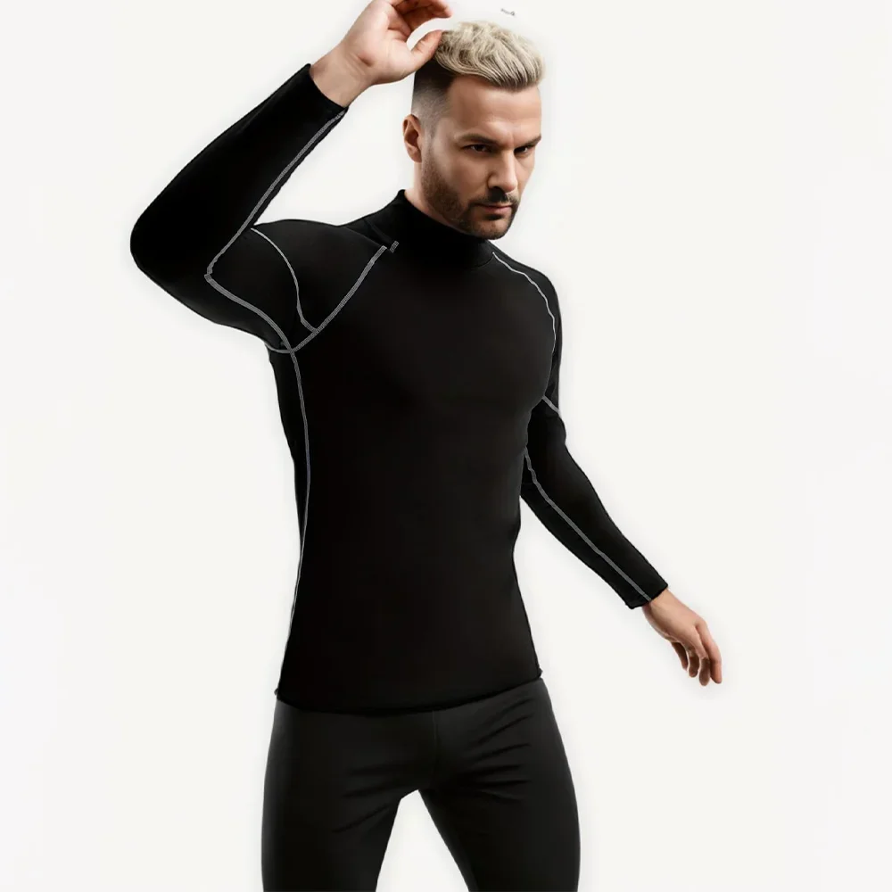 Men's Long Sleeved Undershirt Quick Dry Compression Shirt Elastic Gym Training T-shirt Male Running Fitness Wear