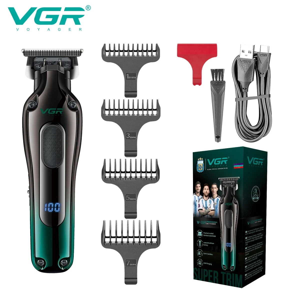 VGR 998 تصميم جديد للرجال مقص الشعر المهنية اللاسل...