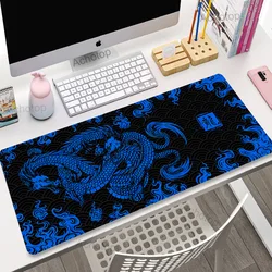 Chinese Dragon Art Gaming Mouse Pad - Large Pink & White XXL Desk Mat (100x55cm) - 1000x550x3mm (Dragon LY008966 (8))