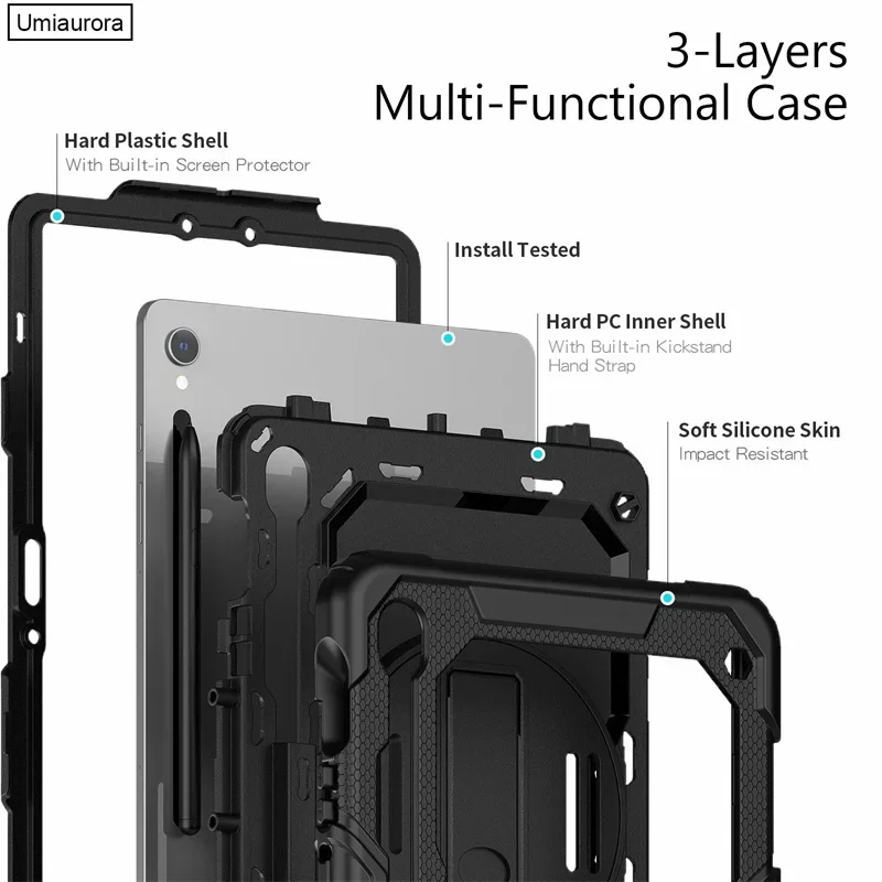 Heavy Duty Shockproof Kids Tablet Case with Silicone Armor Stand