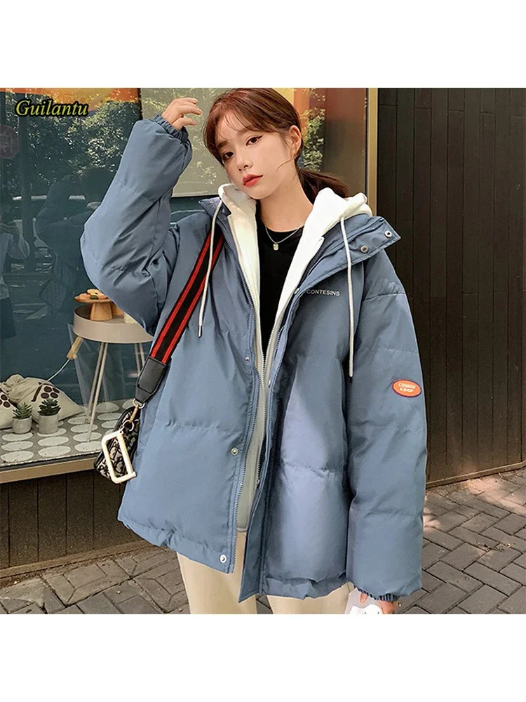 

Winter Jacket Women Overcoat Thick Down Cotton Padded Short Parkas Mujer Oversize Casual Hooded Bubble Coat Female