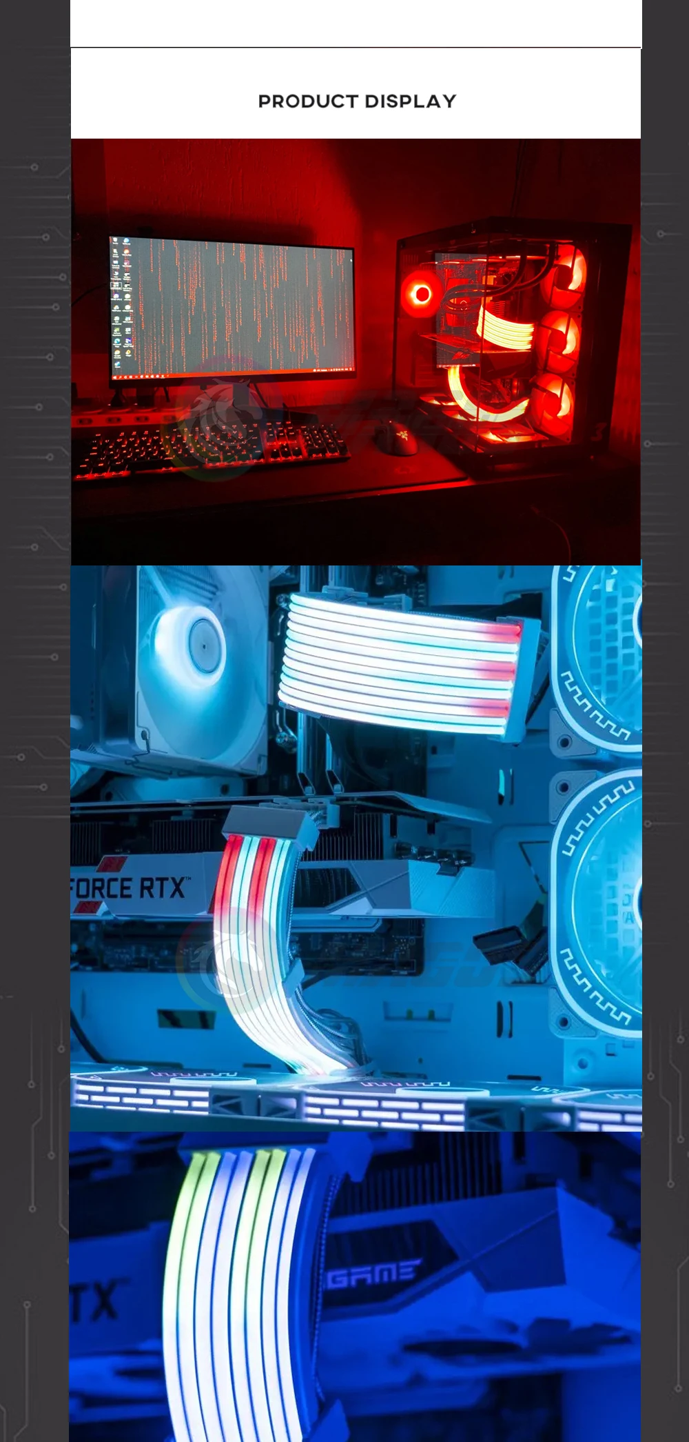 Neon Line LED Light Cover ATX 24Pin